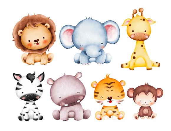 Arquivo Digital Safari Aquarela Cut Baby