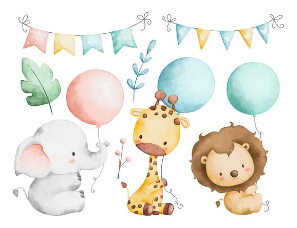 Arquivo Digital Safari Aquarela Cut Baby