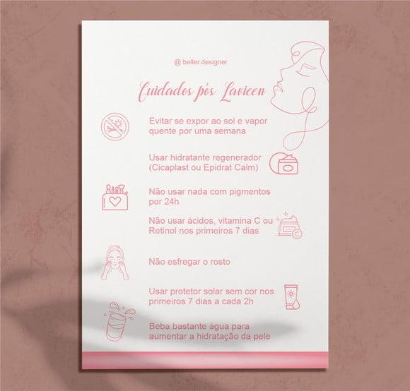 Arte Digital Card Cuidados Após Aplicação do Laser Lavieen
