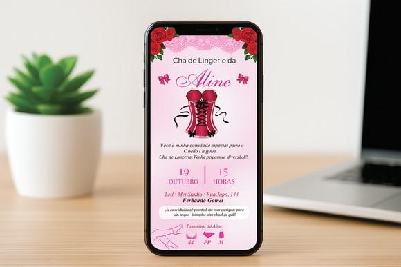 Convite Chá de Lingerie (você Mesmo Edita pelo Canva)