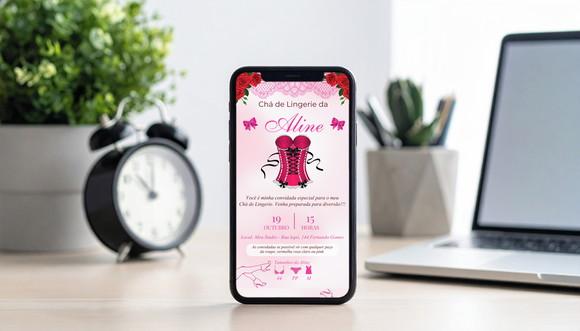 Convite Chá de Lingerie (você Mesmo Edita pelo Canva)