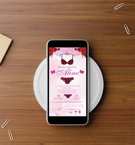 Convite Digital Chá de Lingerie (você Mesmo Edita no Canva)