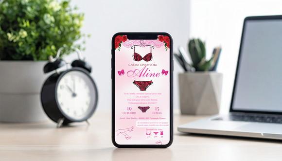 Convite Digital Chá de Lingerie (você Mesmo Edita no Canva)