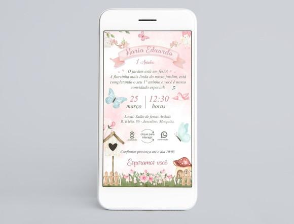 Convite Digital Jardim Encantado Com. Links Clicaveis