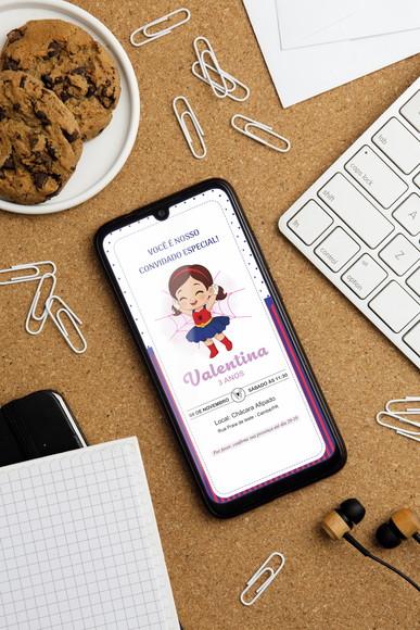 Convite Digital Menina Aranha (você Edita no Canva)