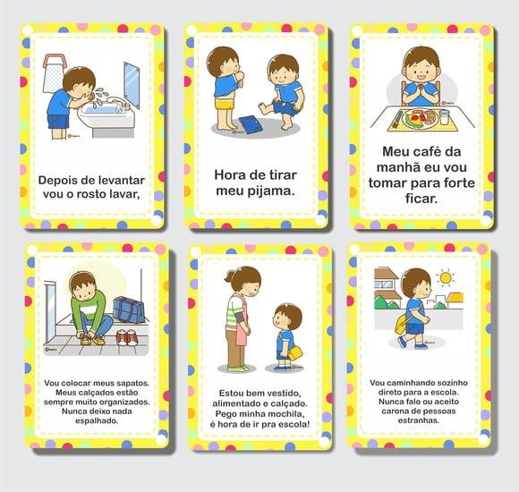 Kit Digital 34 Cards Rotina para Educação Especial