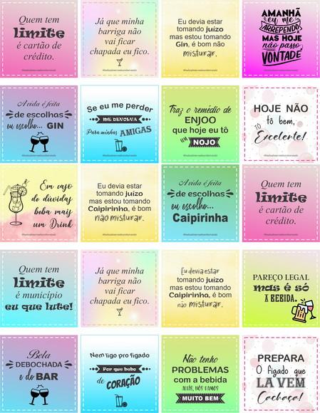 Kit Digital Card Frases para Drinks + Poster Adote Seu Copo