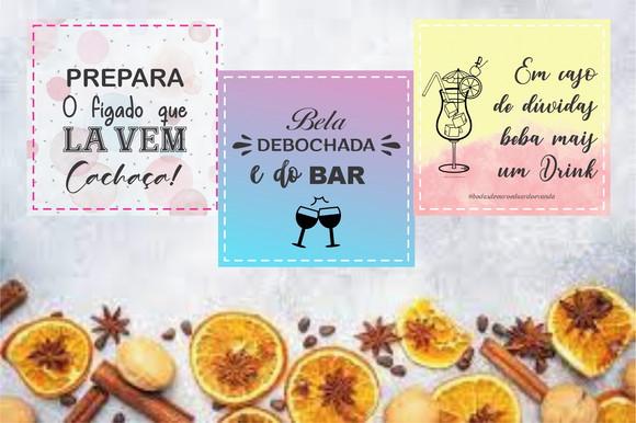 Kit Digital Card Frases para Drinks + Poster Adote Seu Copo