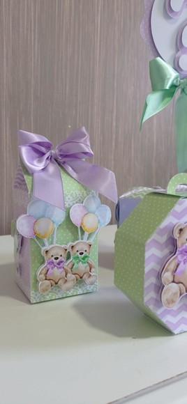 Kit Digital Chá Revelação Ursinhos Verde Lilas