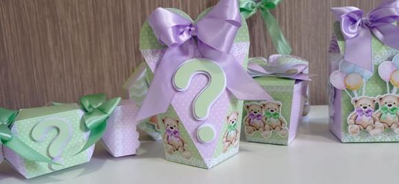 Kit Digital Chá Revelação Ursinhos Verde Lilas
