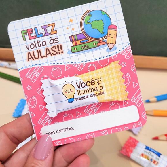 Kit Digital Volta as Aulas 001 Card com Balinhas e Pirulito