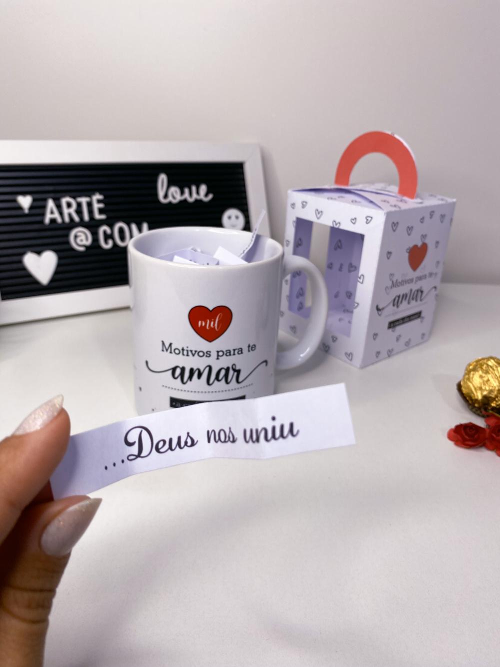 AQUIVO DIGITAL CAIXA CANECA MOTIVOS PARA TE AMAR
