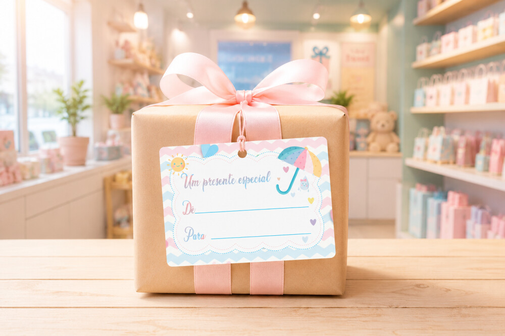 Arquivo Digital etiqueta adesiva para presentes chuvinha de amor
