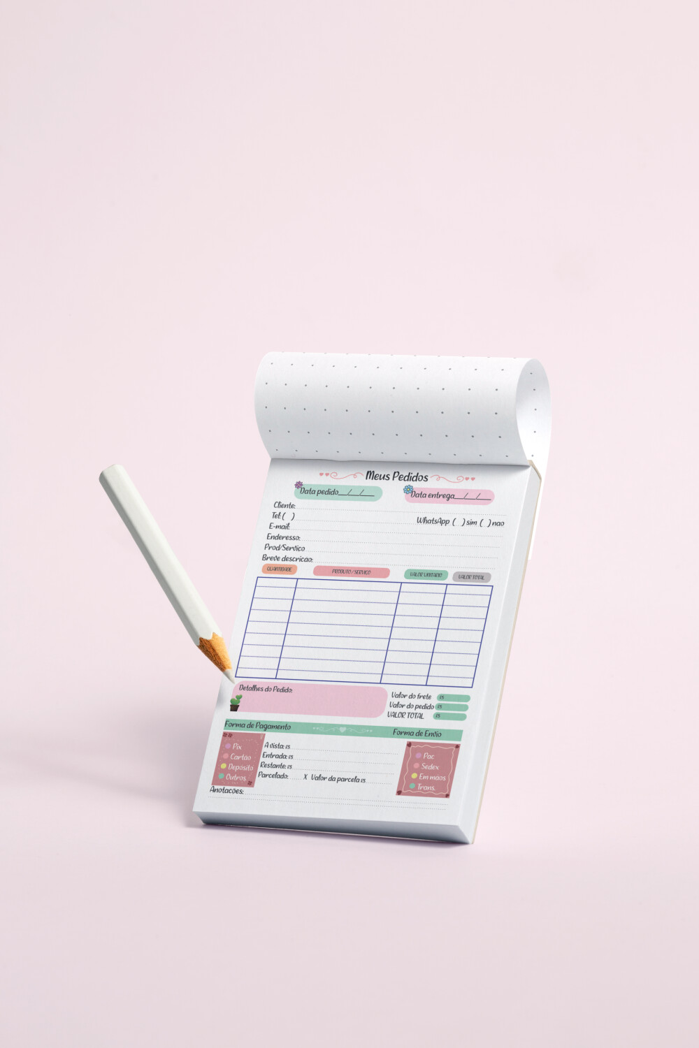 Arquivo Digital Bloco de Pedidos e Controle de Matéria Prima