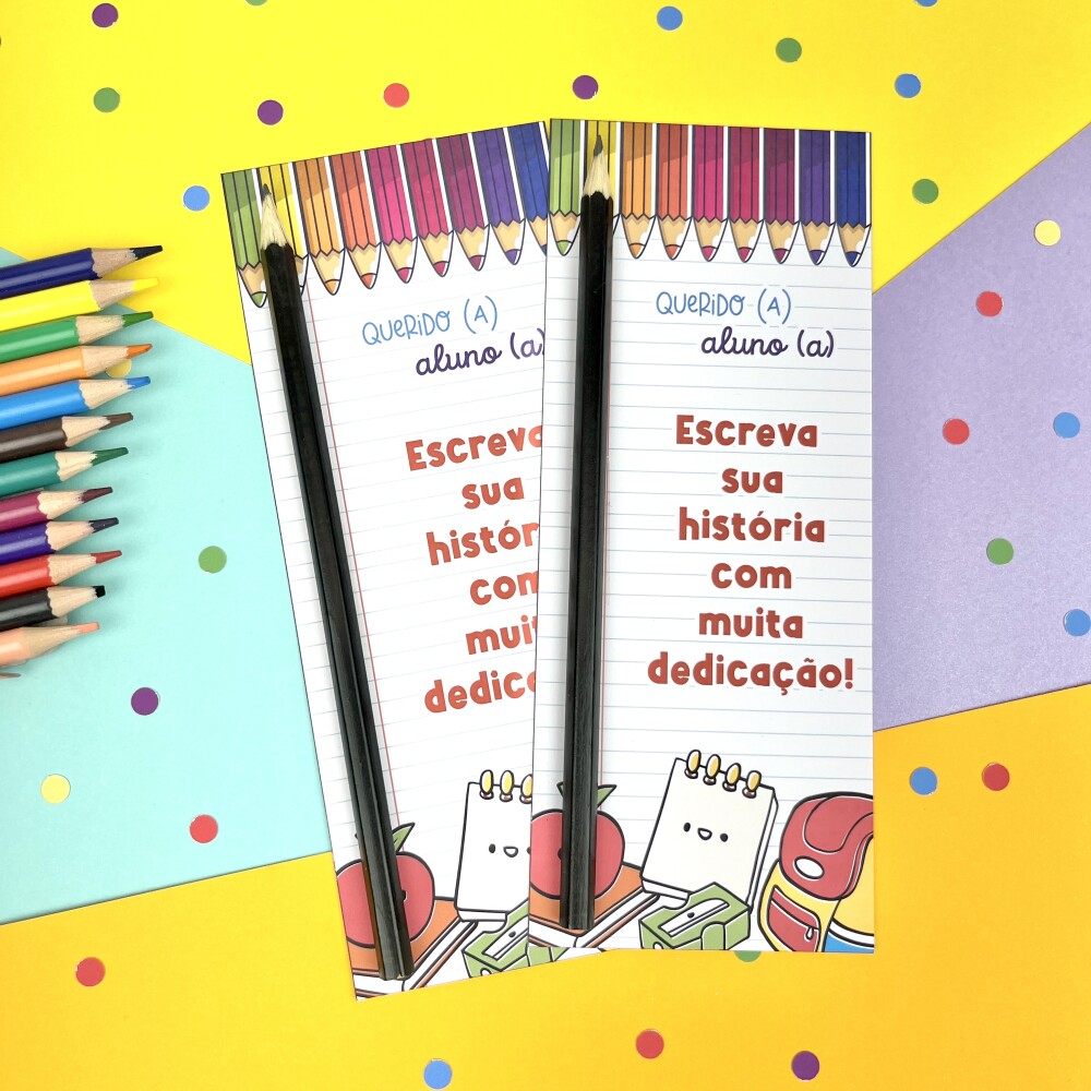 Arquivo  Digital Card Aluno - Lápis -Volta às Aulas