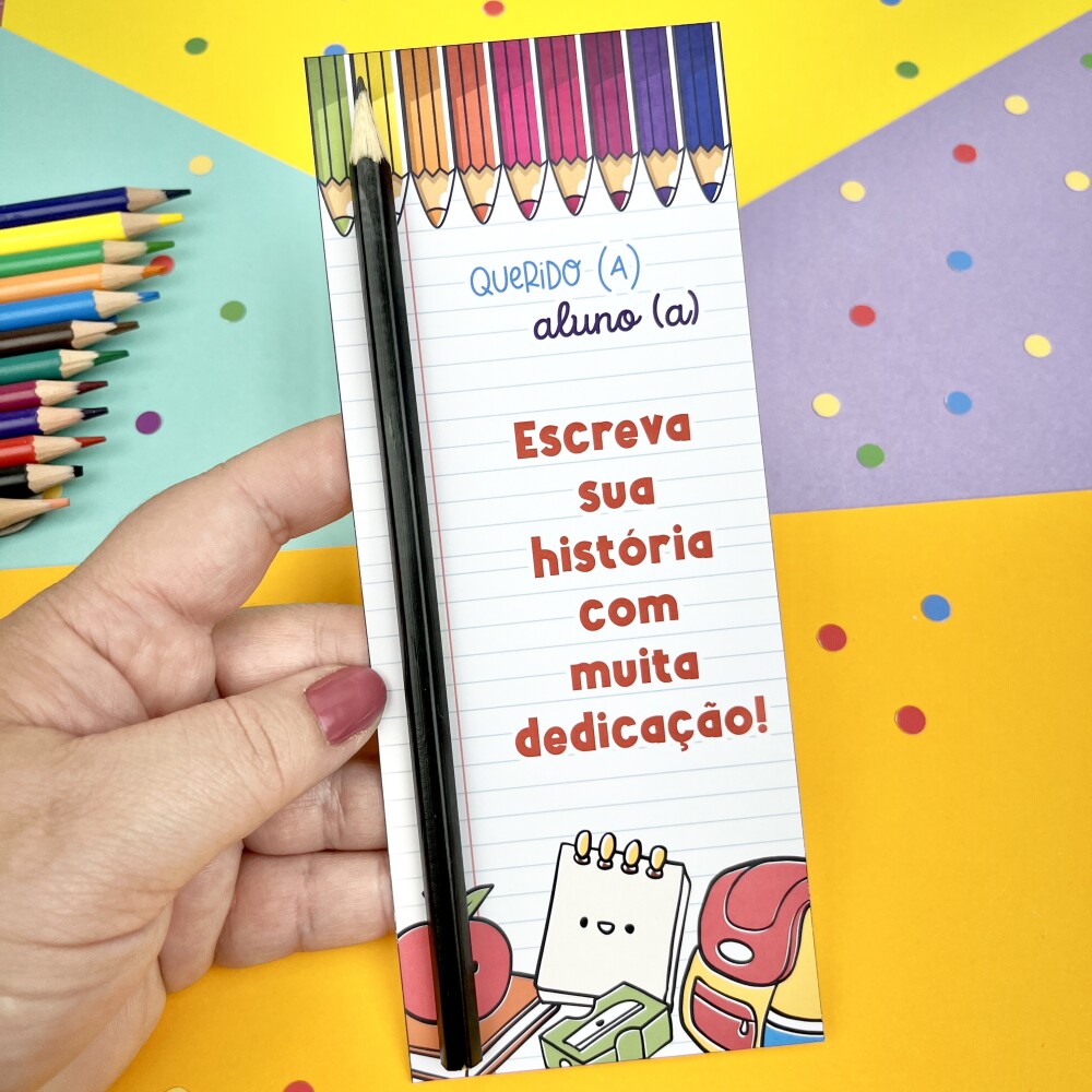 Arquivo  Digital Card Aluno - Lápis -Volta às Aulas