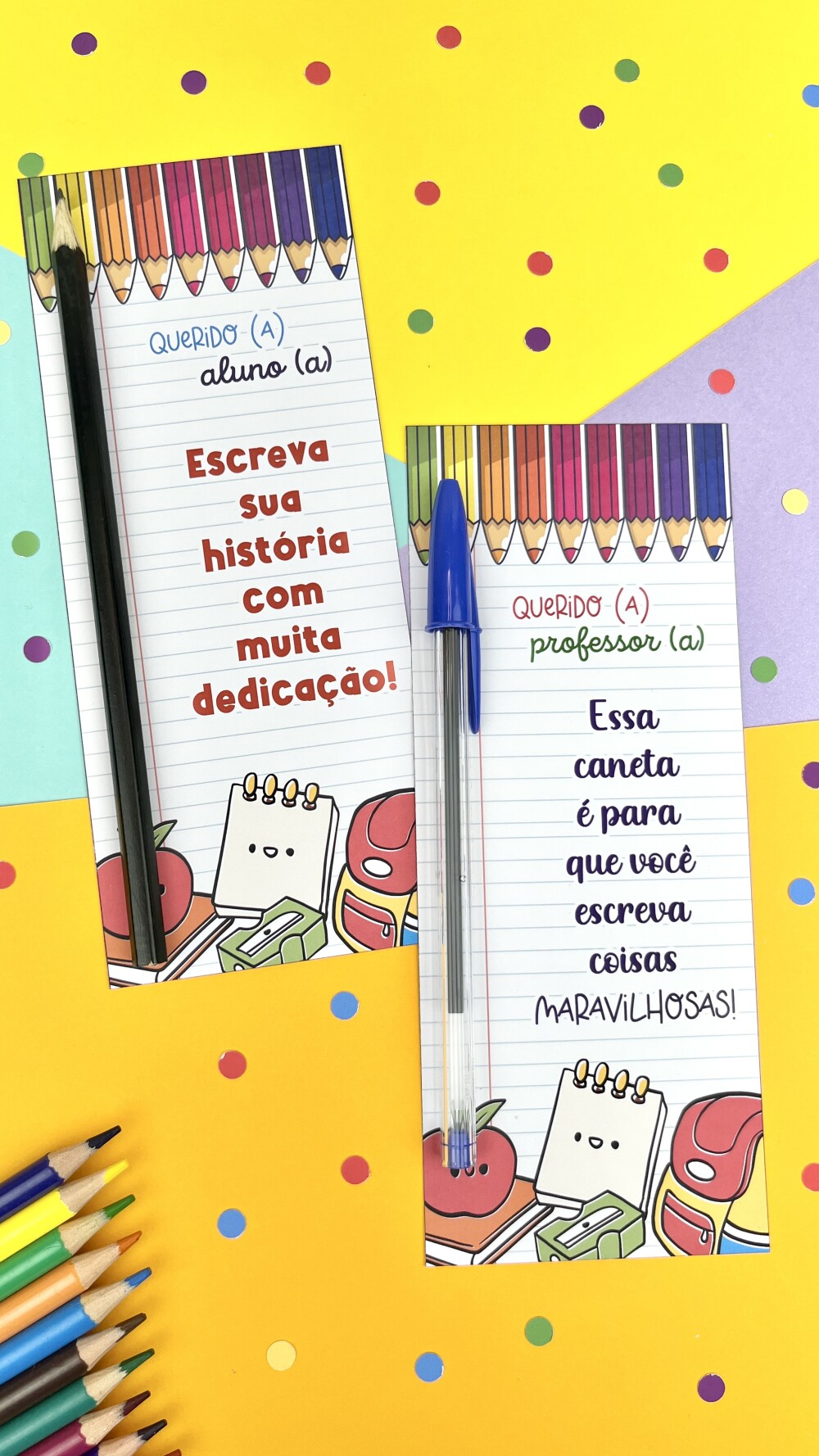 Arquivo  Digital Card Aluno - Lápis -Volta às Aulas