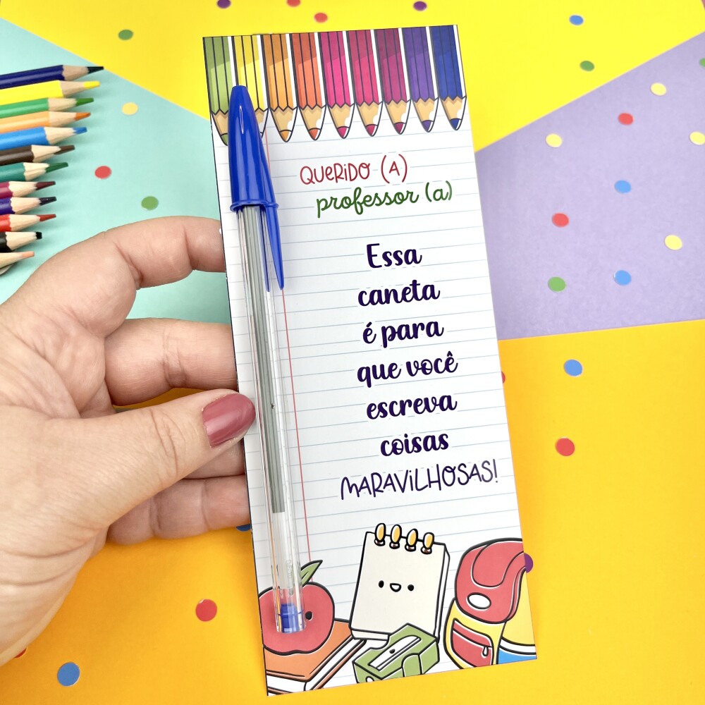 Arquivo  Digital Card Professor - Lápis -Volta às Aulas