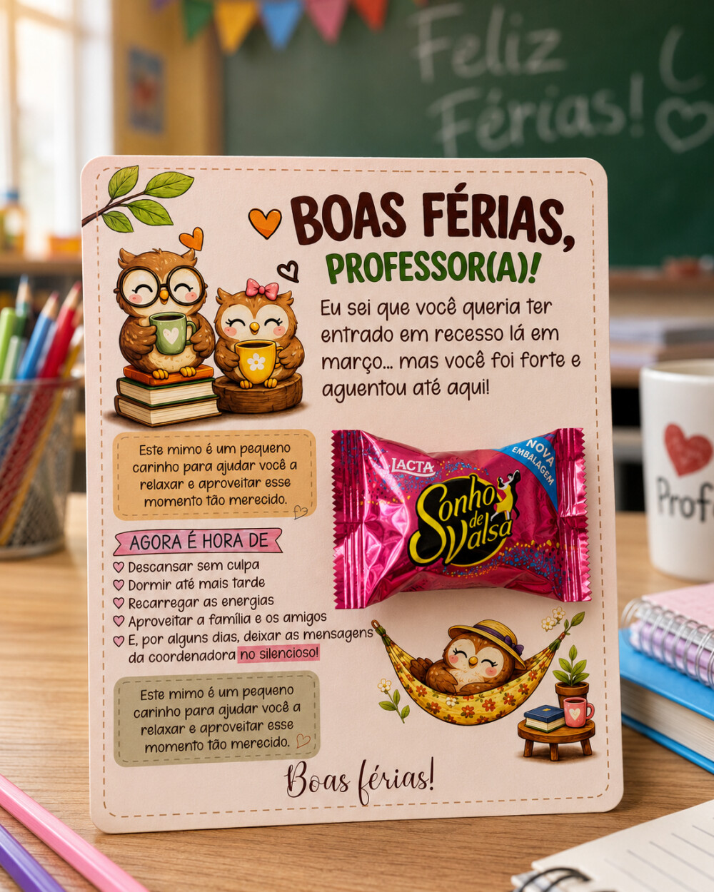 Arquivo Digital Card Boas Férias Professor