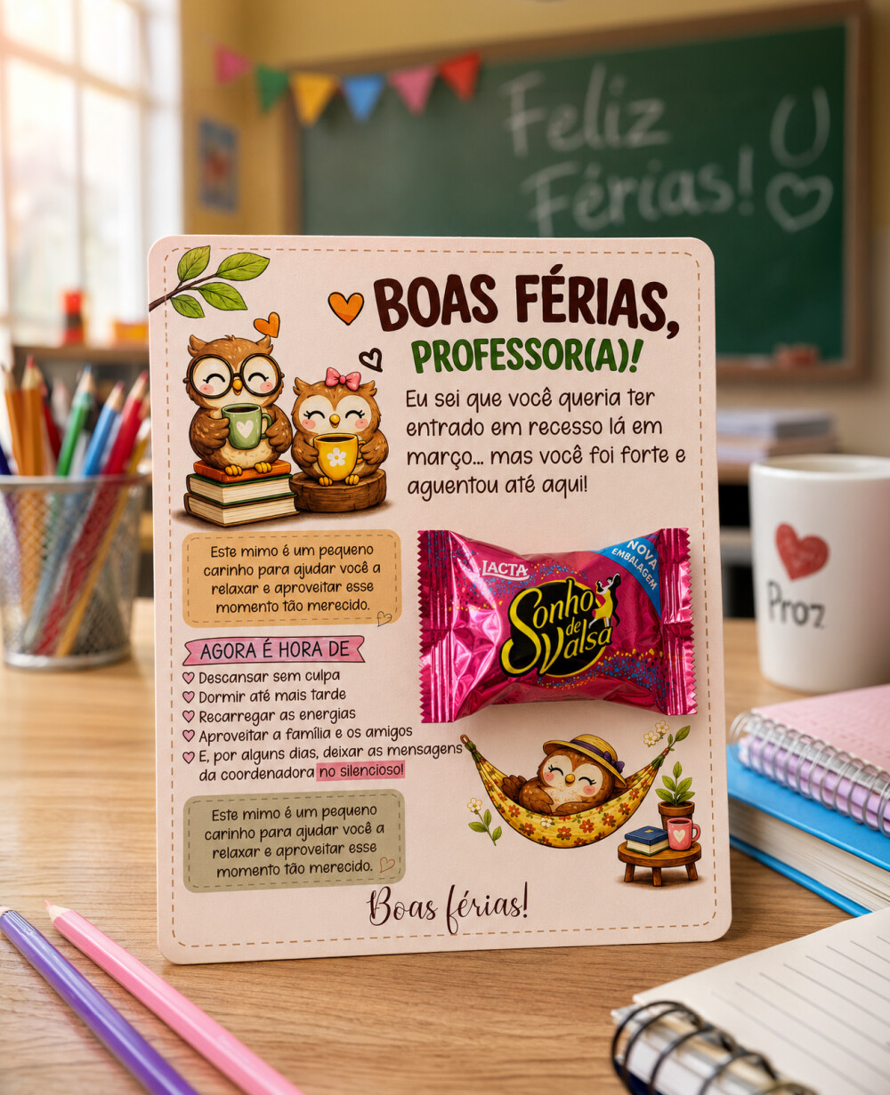 Arquivo Digital Card Boas Férias Professor