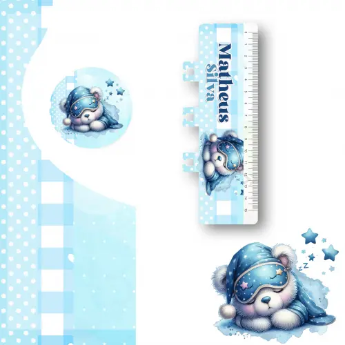 Arquivo Digital Etiquetas Escolares Ursinho Azul