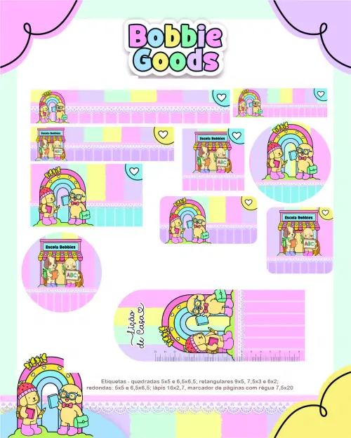 Arquivo Digital Etiquetas Escolares BOBBIE GOODS