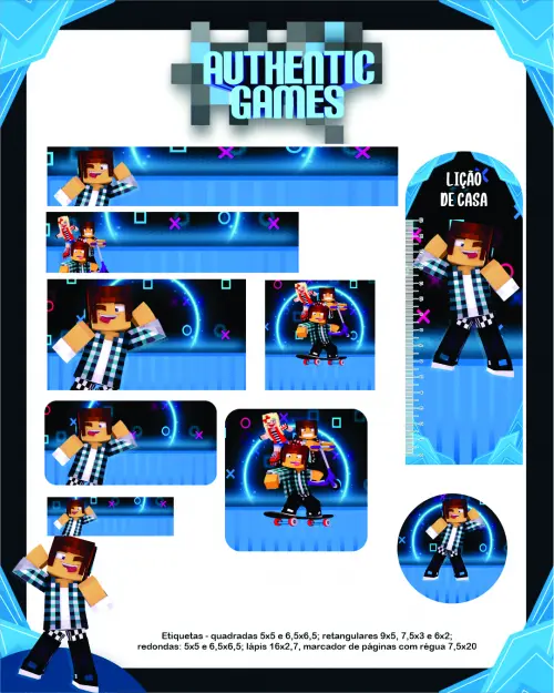 Arquivo Digital Etiquetas Escolares AUTHENTIC GAMES