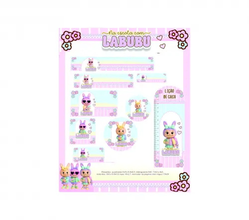 Arquivo Digital Etiquetas Escolares LABUBU
