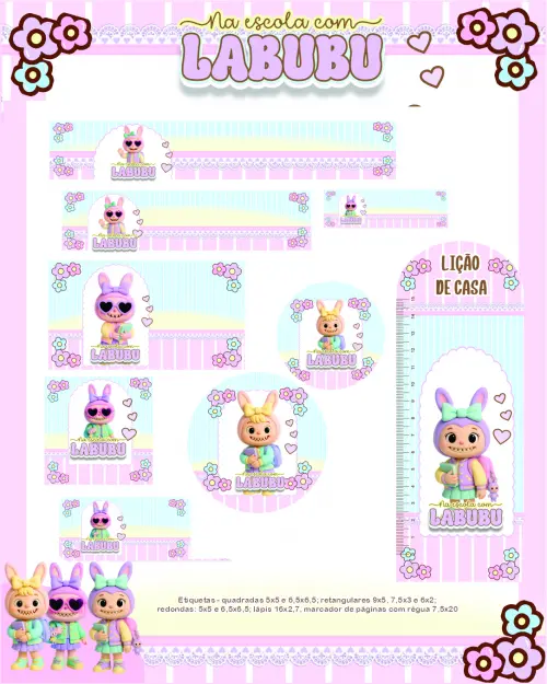 Arquivo Digital Etiquetas Escolares LABUBU