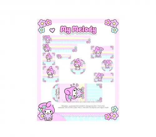 Arquivo Digital Etiquetas Escolares My Melody