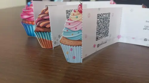 Kit Arquivo Digital Cartão de Visitas Cup Cakes Retrovisor