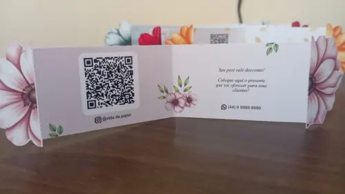 Kit Arquivo Digital Cartão de Visitas Flores Retrovisor