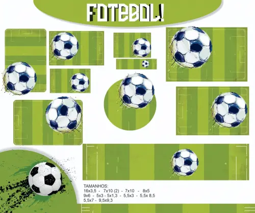 Kit Digital Etiquetas Escolares Campo de Futebol