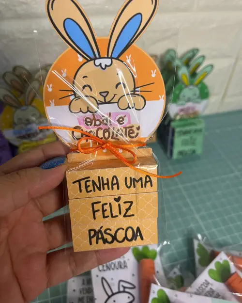 Kit Digital Porta bis triplo coelho de páscoa