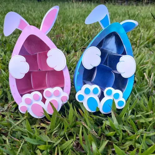 Arquivo Digital Caixinha com visor coelho de páscoa