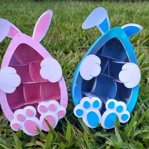 Arquivo Digital Caixinha com visor coelho de páscoa