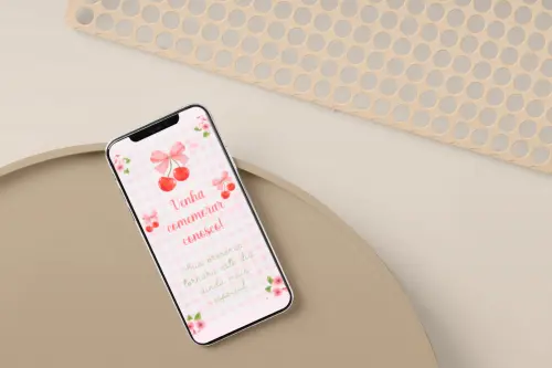 Convite Digital Animado com Foto Cerejinha