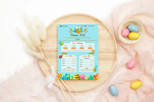 Arquivo digital cardápio de páscoa (editável canva)
