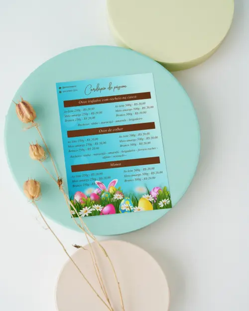 Arquivo digital cardápio de páscoa (editável canva)