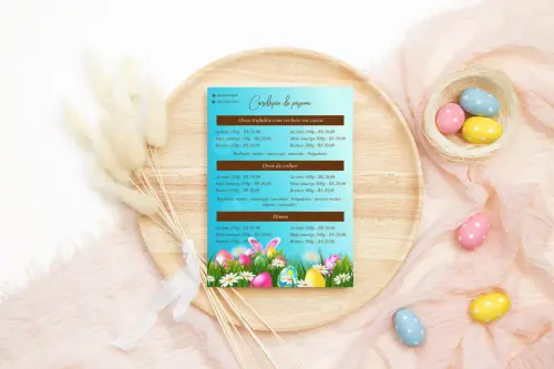 Arquivo digital cardápio de páscoa (editável canva)