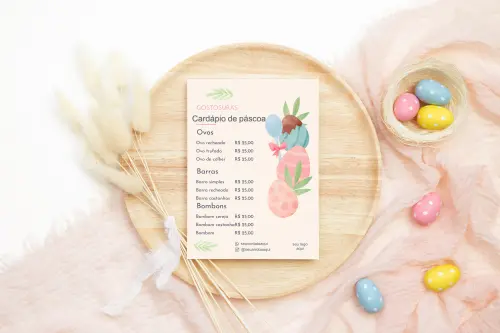 Arquivo digital cardápio de páscoa (editável canva)