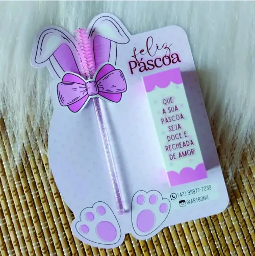 Arquivo Digital Card Colelho Rosa Mimos de Páscoa