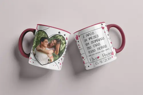 Arquivo Digital Arte para Caneca Coração Apaixonado