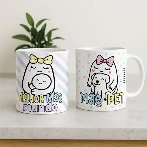 Kit Digital Artes Canecas Dia das Mães + mãe de Pet