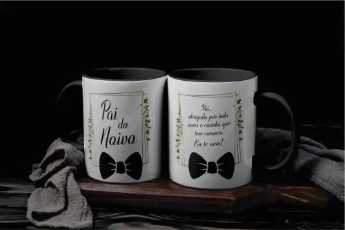 Kit Digital Artes Canecas Pai, Mãe e Avós Floral Verde