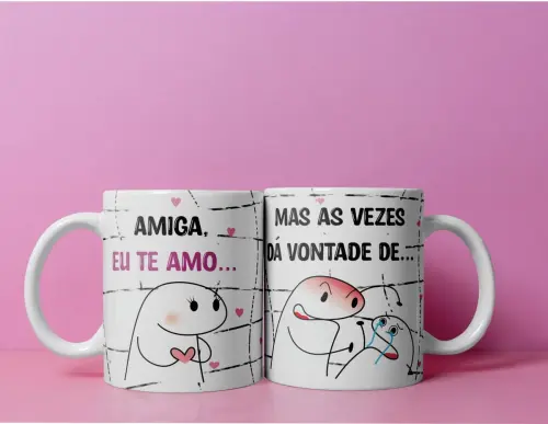 Arte Caneca Amiga Eu Te Amo Flork