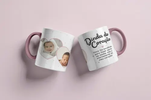 Arquivo digital Arte caneca Dinda + madrinha crisma