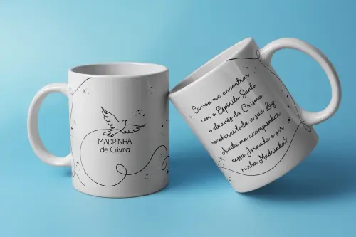 Arquivo digital Arte caneca Dinda + madrinha crisma