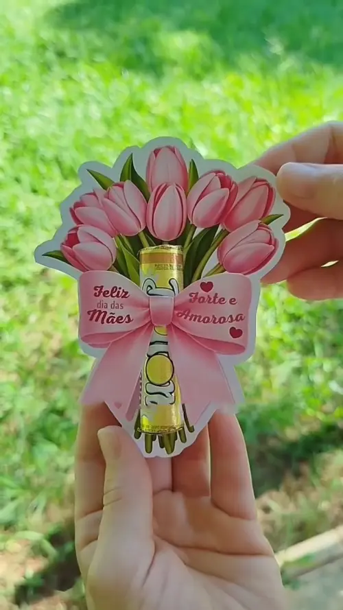 Arquivo Digital Porta Batom Buquê de Flores Dia Das Mães