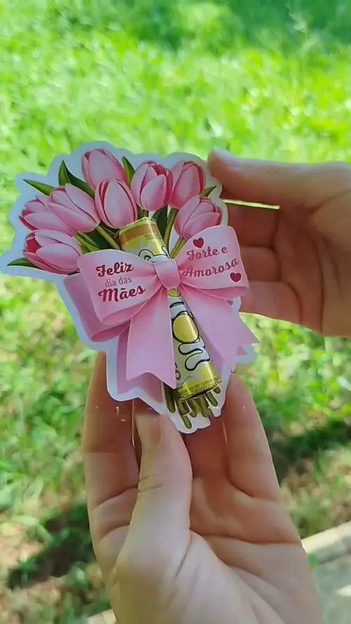 Arquivo Digital Porta Batom Buquê de Flores Dia Das Mães
